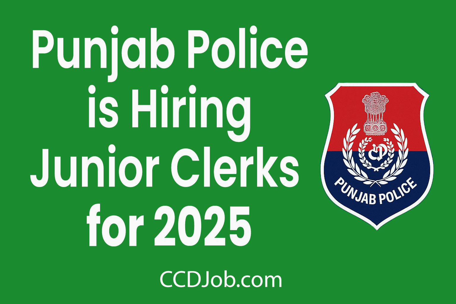 Punjab Police Junior Clerk Jobs 2025