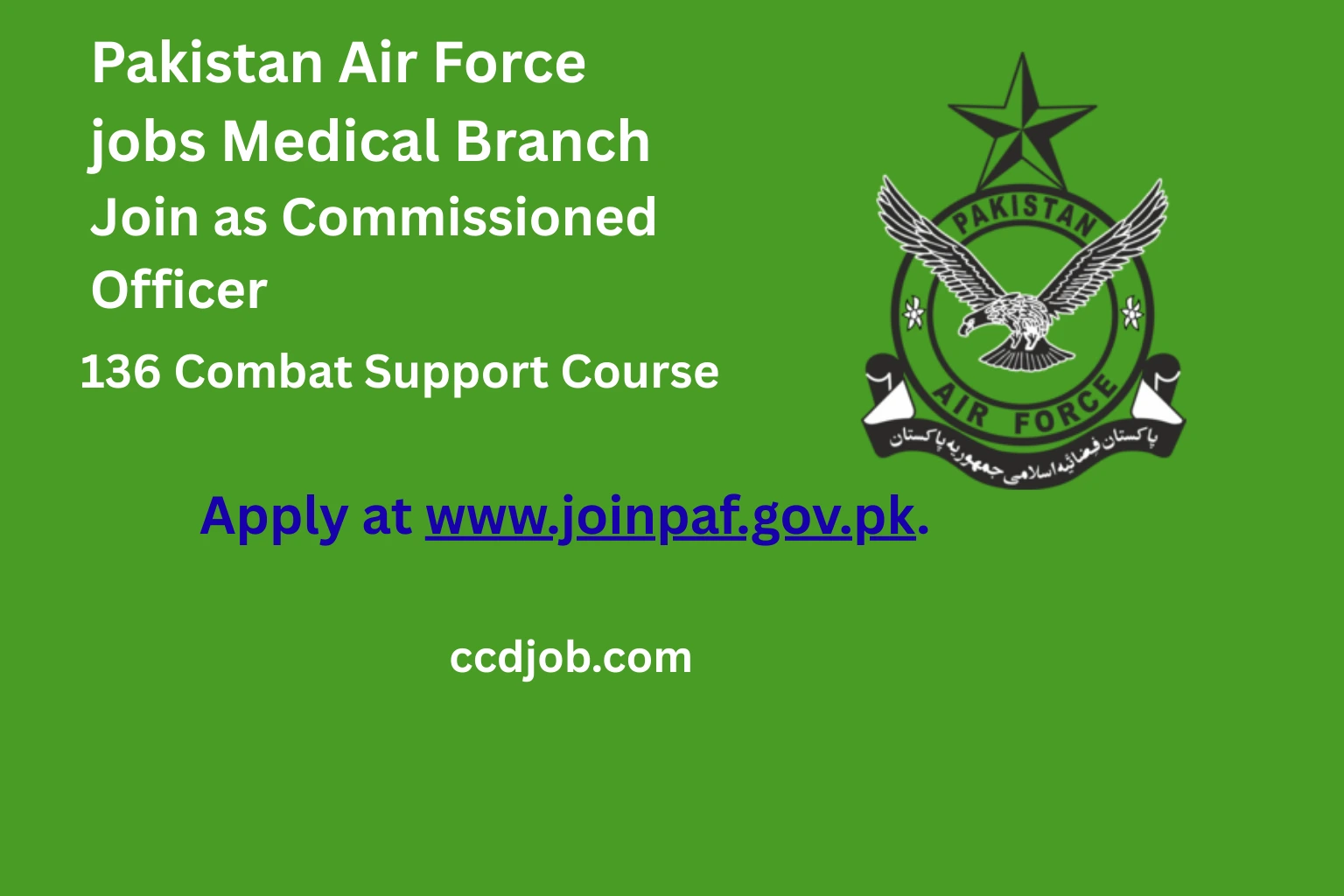 PAF jobs 2025 , join as officer
