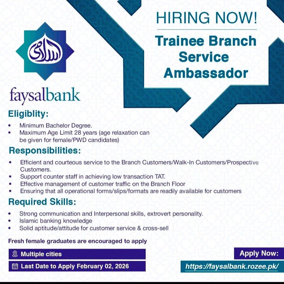 faysal bank job advertisement